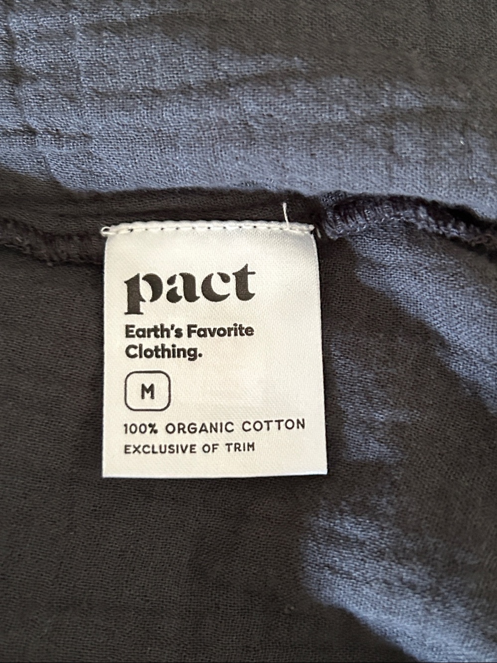 Pact coastal double gauze midi dress in soft black sz M - Picture 10 of 11